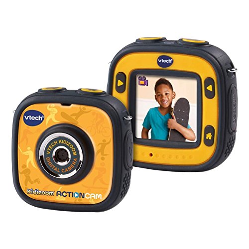 VTech- Kidizoom Action CAM Cámara de Fotos y Vídeos, Color Negro/Amarillo, 28.7 x 20.1 x 8.1 (3480-170722)