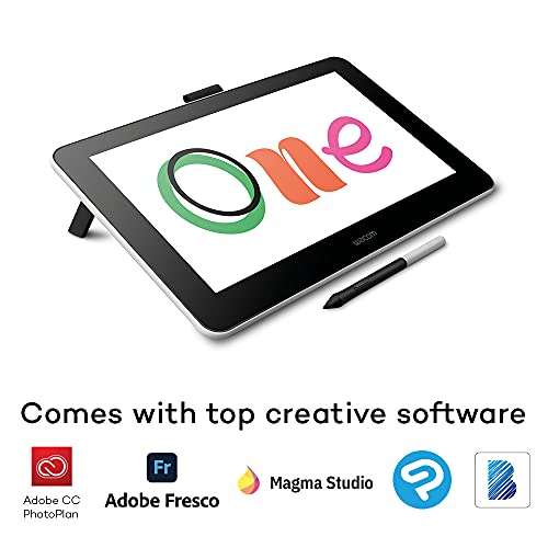 Wacom One Creative Pen Display de 13.3" con Software Incluido para Esbozo y Dibujo en Pantalla, 1920 x 1080 Full HD, Colores Vivos y lápiz Digital preciso, óptima para Oficina en casa y e-Learning