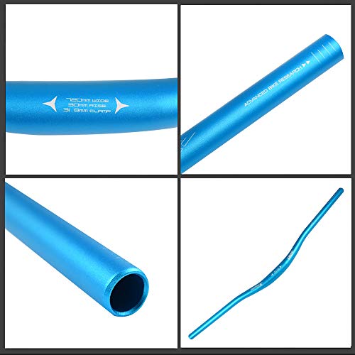 WAKE Manillares para bicicletas, Mountain Bike Manillar Ancho MTB Barras Elevadoras Mangos de Bicicleta de aleación de Aluminio extralargos Extra Largos para bajadas Off-Road 31.8 * 720MM Azul