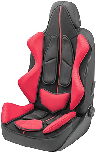WALSER 13990 Cubierta de asiento de coche de carreras Cubierta de asiento de coche X-Race rojo negro