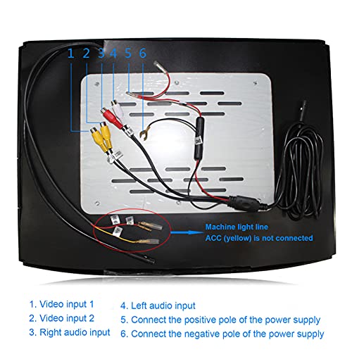 wansosuper Monitor Abatible para Techo De Coche De 15 Pulgadas, TV De Techo, Reproductor De Techo para Coche, Monitor Montado En El Techo con Tarjeta USB/SD/Puerto Hdmi,Beige