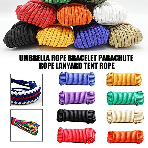 Warmdeco 550LB para Cord Parachute Cord 7 Core Strand 100FT Lanyard Carpa Cuerda Guy Line para Senderismo al Aire Libre Camping Ejercito Verde