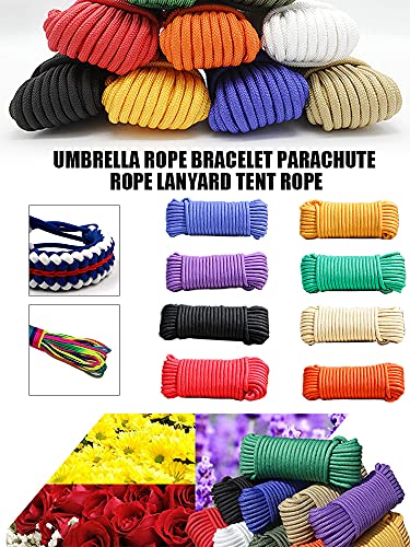 Warmdeco 550LB para Cord Parachute Cord 7 Core Strand 100FT Lanyard Carpa Cuerda Guy Line para Senderismo al Aire Libre Camping Ejercito Verde