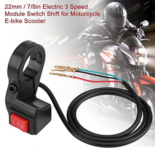 WDGXZM for Motorcycle E-Bike Scooter Motorcycle Switch,22mm 7/8in Electric 3 Speed Module Handlebar Switch Shift