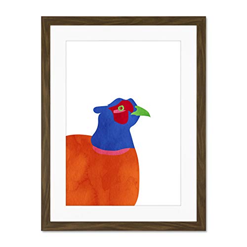 Wee Blue Coo Bright Pheasant Bird Hunt Scottish Colourful Large Art Print Poster Wall Decor 18x24 Inch Supplied Ready To Hang with Included Mount Brackets