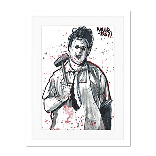 Wee Blue Coo Hammer Time Horror Leatherface Painting Large Art Print Poster Wall Decor 18x24 Inch Supplied Ready To Hang with Included Mount Brackets