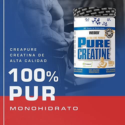 WEIDER Pure Creatine Powder, Creapure Creatine Monohydrate 600g para la fuerza y la potencia