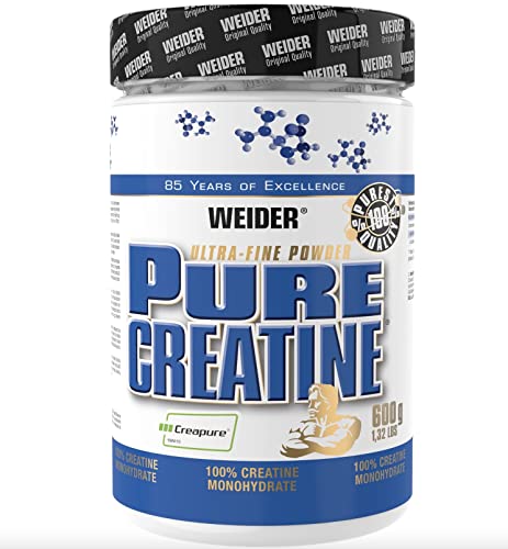 WEIDER Pure Creatine Powder, Creapure Creatine Monohydrate 600g para la fuerza y la potencia