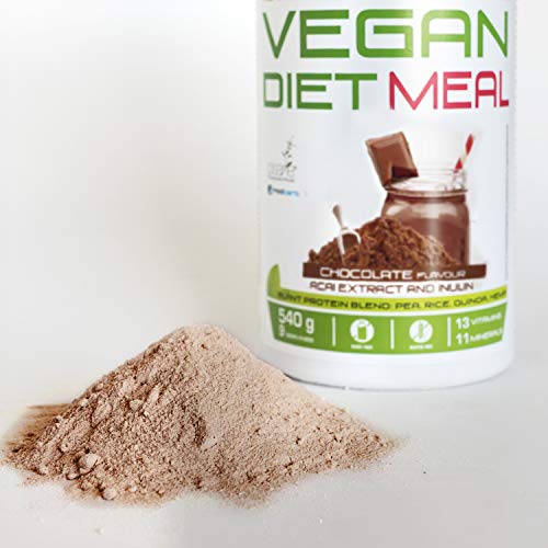 Weider-Vegan Diet Meal 540 Gr. Sutituto de comida 100% vegano.Sin gluten. Ideal para dieta. Chocolate