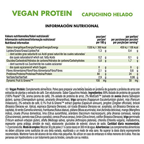 Weider-Vegan Protein- Proteína 100% vegetal de guisantes (PISANE) y arroz. Sin gluten. Sin lactosa. Sin aceite de palma (750 g). Sabor Capuccino