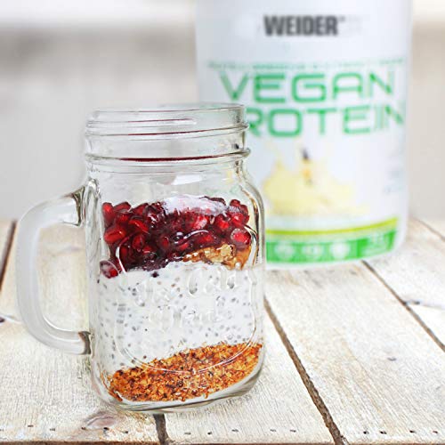 Weider Vegan Protein, Sabor, Proteína 100% Vegetal de Guisantes (Pisane) y Arroz, Sin Gluten, Sin Lactosa, Sin Aceite de Palma, Blanco Vainilla, 750 Gramos