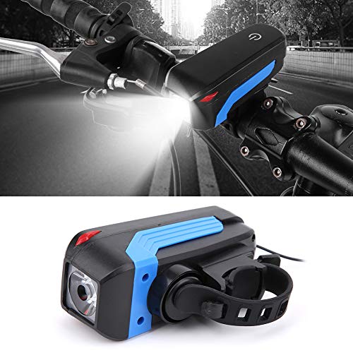 Weikeya Easy to Install Bike Front Light, Speaker Sound 3 Hours in Bright Light Mode Life Time Rechargeable Bike Light with Resin