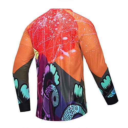 weimostar Camiseta de ciclismo para hombre de bicicleta de montaña Motocross Jersey manga larga MTB, Hombre, 38, S