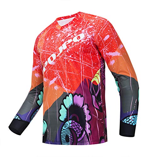 weimostar Camiseta de ciclismo para hombre de bicicleta de montaña Motocross Jersey manga larga MTB, Hombre, 38, S