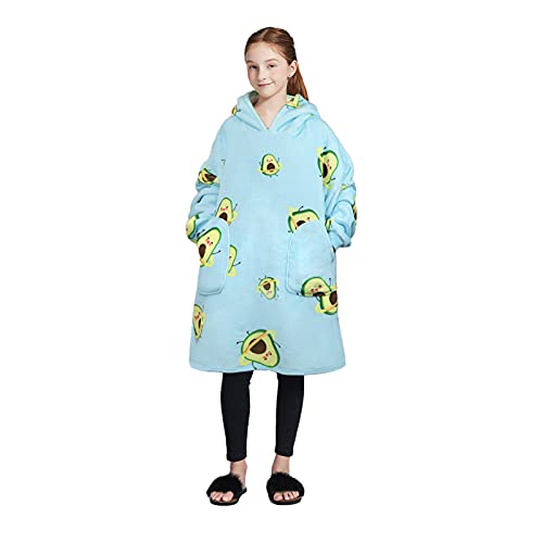 Wenlia Sherpa Hoodie Sudadera Manta para niñas, Manta Extragrande con Estampado Sherpa, Palta Sudadera con Capucha cálida, cómoda, usable, para niñas Mujeres Adolescentes