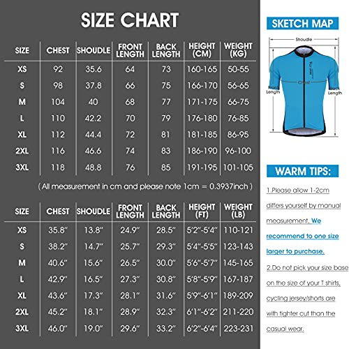 West Biking Maillot de ciclismo para hombre de manga corta, camiseta de ciclismo con 3 bolsillos traseros, transpirable, de verano, de secado rápido, para bicicleta de montaña y de carreras A-azul. M