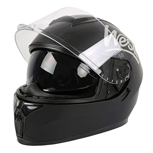 Westt Storm X - Casco de Moto Integral - Certificado ECE (Negro, L (59-60cm)