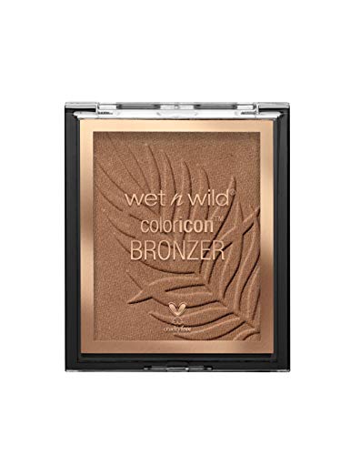 Wet n Wild - Color Icon Bronzer - Polvo Bronceador de Larga Duración - Tono Bronceado Natural en el Rostro, en Cuello y Pecho - Fórmula Enriquecida con Gel - Vegano - What Shady Beaches - 1 Unidad