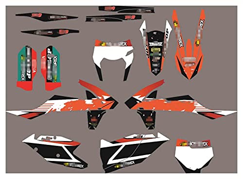 Wfrspavey Fondos de gráficos del equipo de motocicletas DIRECT STICKS Pegatinas de la bicicleta Calcomanías para KTM EXC excH 2020 2021 SX SXF 2020 2019 125 150 250 350 450 hnyxs (Color : Orange)