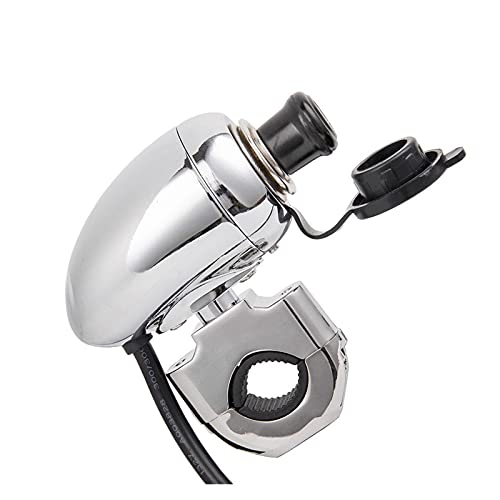 White skin 1"7/8" 12 V-24V Metal Manillar Chrome Impermeable Apto para la Motocicleta Canal DE TELEVISIÓN BRITÁNICO Dirt Bike Harley Dyn Apta para BMW