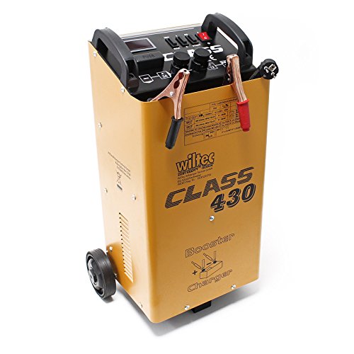 WilTec Boost 430 dispositivo de carga para baterías 12V 24V Cargador de baterías Ayuda al arranque