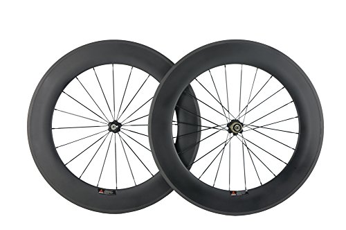 WINDBREAK BIKE 100% Carbon Fiber 88mm Depth Clincher Wheelset Road Bike Wheels 700c