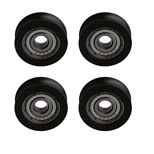 Winwill® 4Pcs 5 * 20 * 7mm negro POM recubierto rodamiento de bolas de rueda de rueda para muebles de polea