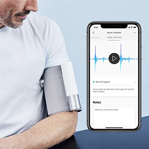 Withings Bpm Core - Tensiómetro inteligente con Electrocardiograma y Estetoscopio digital, Gris