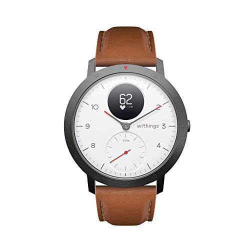 Withings Pulseras deportivas de piel de calidad para los relojes Steel HR, Steel HR Sport, Move ECG, Move y Steel, Marrón - Correa Loop - Curva, Cuero 20 mm [Exclusiva Amazon]