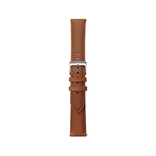 Withings Pulseras deportivas de piel de calidad para los relojes Steel HR, Steel HR Sport, Move ECG, Move y Steel, Marrón - Hebilla plateada - Curva, Cuero 20 mm [Exclusiva Amazon]