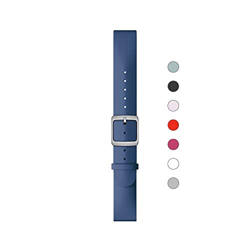 Withings Pulseras deportivas de silicona para los relojes ScanWatch, Steel HR, Steel HR Sport, Move ECG, Move y Steel, Azul oscuro - Hebilla plateada, Silicona 18 mm [Exclusiva Amazon]