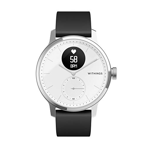 Withings ScanWatch - Reloj inteligente híbrido con ECG, tensiómetro y oxímetro, 38 mm, Blanco