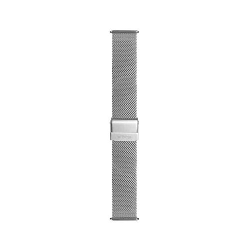 Withings ScanWatch - Reloj Inteligente híbrido con ECG, tensiómetro y oxímetro, 38 mm, Color Blanco + Correa para Unisex Adulto, Plateado, 18 mm