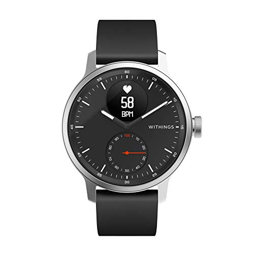 Withings ScanWatch - Reloj inteligente híbrido con ECG, tensiómetro y oxímetro, Negro, 42 mm