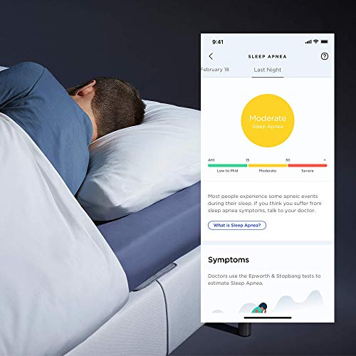 Withings Sleep Analyzer - Dispositivo de control del sueño, clínicamente probado, que se coloca bajo el colchón, detecta la apnea del sueño y analiza los ciclos del sueño