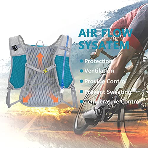 WLZP Mochila de hidratación con 2L Bolsa de Agua,Correr al Aire Libre Ciclismo Ciclismo Senderismo Escalada Esquí Caza Bolsa, Mochila de Agua con hidratación para Hombres y Mujeres