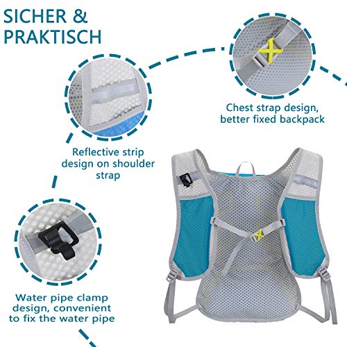 WLZP Mochila de hidratación con 2L Bolsa de Agua,Correr al Aire Libre Ciclismo Ciclismo Senderismo Escalada Esquí Caza Bolsa, Mochila de Agua con hidratación para Hombres y Mujeres