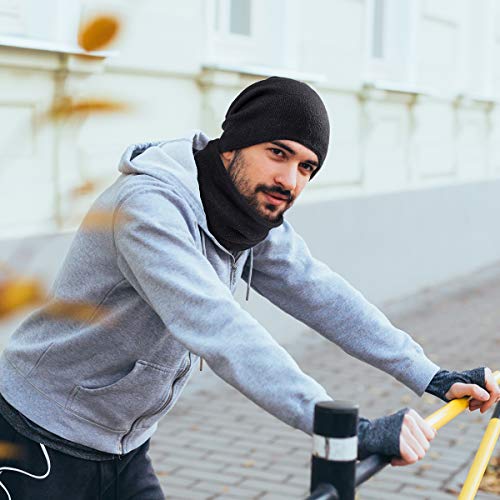 Wmcaps Gorro Bufanda Hombre, Grueso Punto Calentar Beanie Sombrero Gorras y Bufanda de Suave Invierno para Hombre Mujer Corriendo Bicicleta Excursionismo Deportes(Gris)