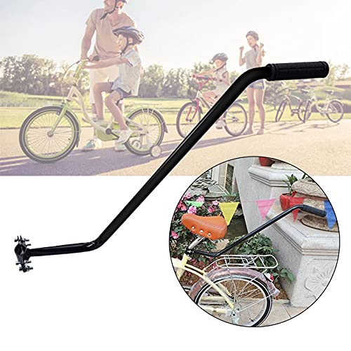 WMLBK Reposabrazos universal para bicicleta, barra de empuje, barra de empuje, manillar para bicicleta infantil, barra de apoyo adicional, mango de seguridad antideslizante, color negro