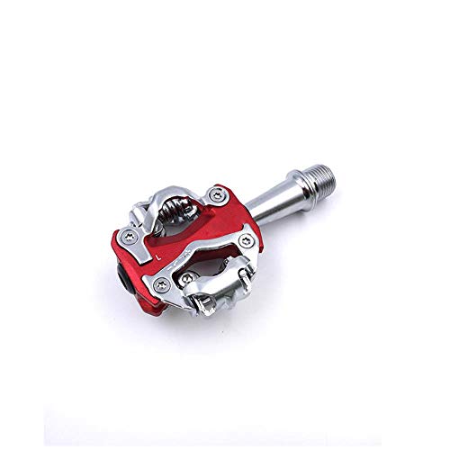 WOOAI Pedal MTB ZP-108S Pedal de Bicicleta de montaña Pedal de aleación de Aluminio autoblocante Pedal de Bicicleta MTB SPD Pedal de Bicicleta Accesorios de Bicicleta, Rojo con Taco