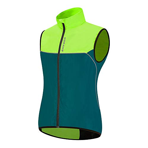 WOSAWE Chaleco de ciclismo para hombre Ligero y transpirable al aire libre Correr sin mangas Chaquetas de ocio Ropa deportiva(Armada XL)