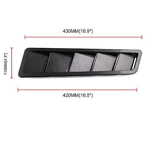 WRDD Automóvil Ventilación Toma De Aire Coche Capó Panel De Capó De Admita De Aire De Coche Universal Negro Abdominales 2pcs Revite Auto Accesorios Aire Coche Capó (Color : B)