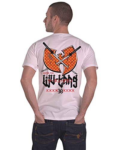 Wu-Tang Clan Swords Hombre Camiseta Blanco XL, 100% algodón, Regular