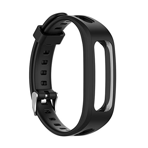 WyTosa Pulsera Deportiva de Silicona para Huawei Band 3e 4e Huawei Honor Band 4, versión de Carrera, reemplaza la Correa de Silicona, Unisex, Correa de Silicona, Resistente al Agua y al Sudor (Black)