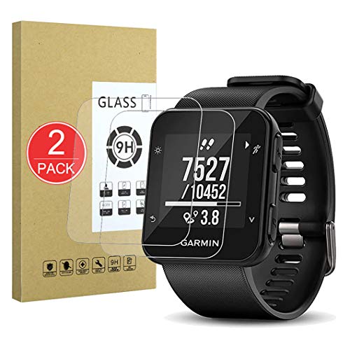 X-Dision [2-Pack Protector de Pantalla Compatible con Garmin Forerunner 35,Vidrio Templado 9H, Película Protectora Premium 2.5D,[Instalación Sin Burbujas][Resistente a los Arañazos]