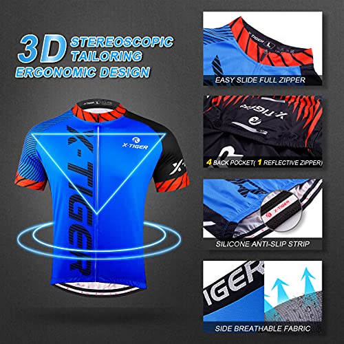 X-TIGER Hombres de Bicicleta con 5D Gel Acolchado MTB Ciclismo Maillots Tirantes Culotte Pantalones Cortos Culotes…