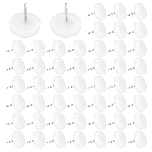 XAVSWRDE 50pcs Topes Patas Sillas 19 mm Tacos para Sillas y Mesa de Madera Clavos para Pies de Muebles Protector Pies de Sillas y Suelo Almohadillas para Muebles de Madera Fácil de Mover(Blanco)