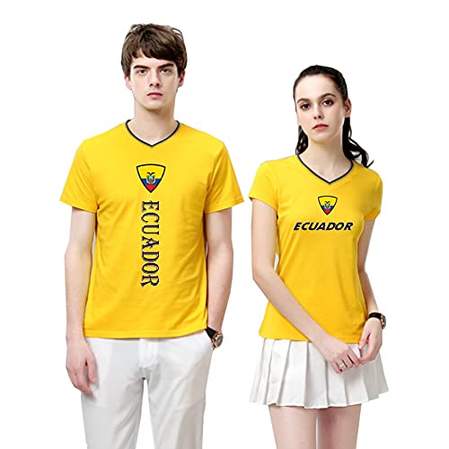 XH Camiseta con Estampado de Ecuador para Hombre Camiseta de la selección Nacional de fútbol Deportes de Manga Corta Camiseta de tamaño Adulto, S-XL (Color : Yellow-C, Size : Adult Men-Medium)