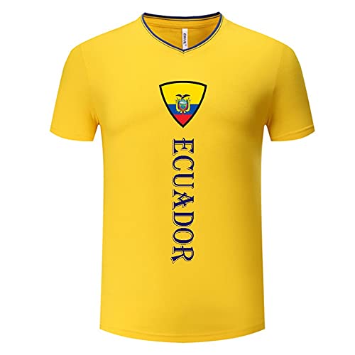 XH Camiseta con Estampado de Ecuador para Hombre Camiseta de la selección Nacional de fútbol Deportes de Manga Corta Camiseta de tamaño Adulto, S-XL (Color : Yellow-C, Size : Adult Men-Medium)