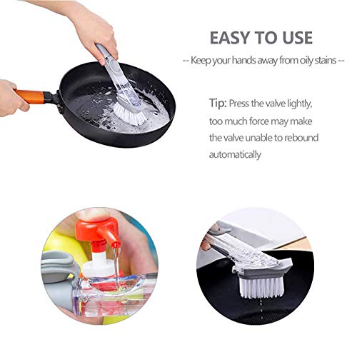 Xhwykzz Dish Scrubber - Cepillo de cocina con dispensador de jabón